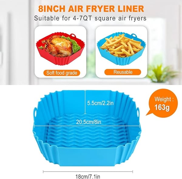 CrispMate – Non Stick Silicone Air Fryer Baking Tray