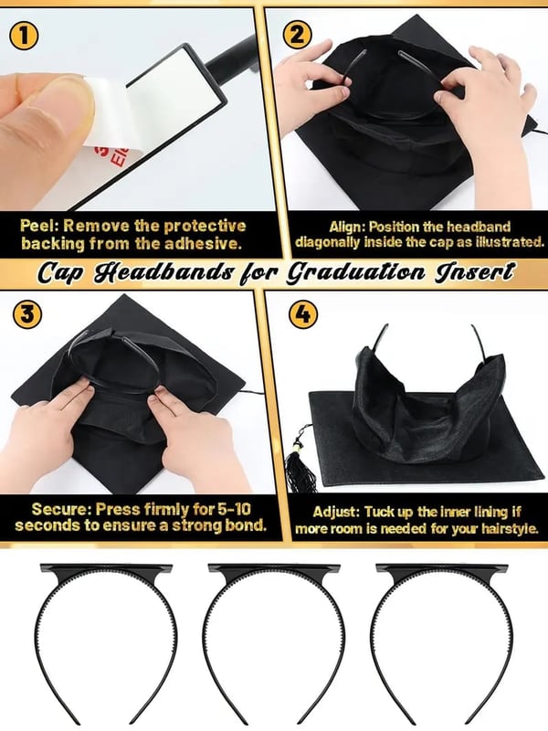 SmartGrad – Graduation Cap Stability Headband Insert