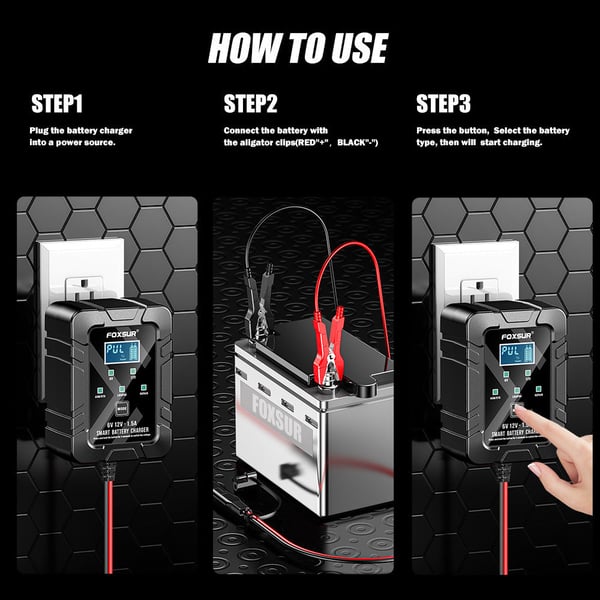 AutoSense – 6V/12V Intelligent Voltage Recognition Charger