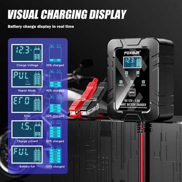 AutoSense – 6V/12V Intelligent Voltage Recognition Charger