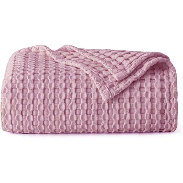 CloudWeave – Breathable Luxury Waffle Blanket