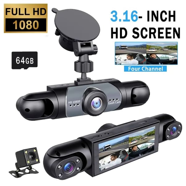 DriveScope – 4 Lens 360° Car Dash Camera System