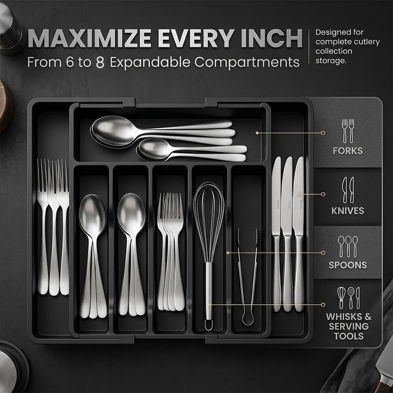 FlexiSort – Expandable Drawer Organizer