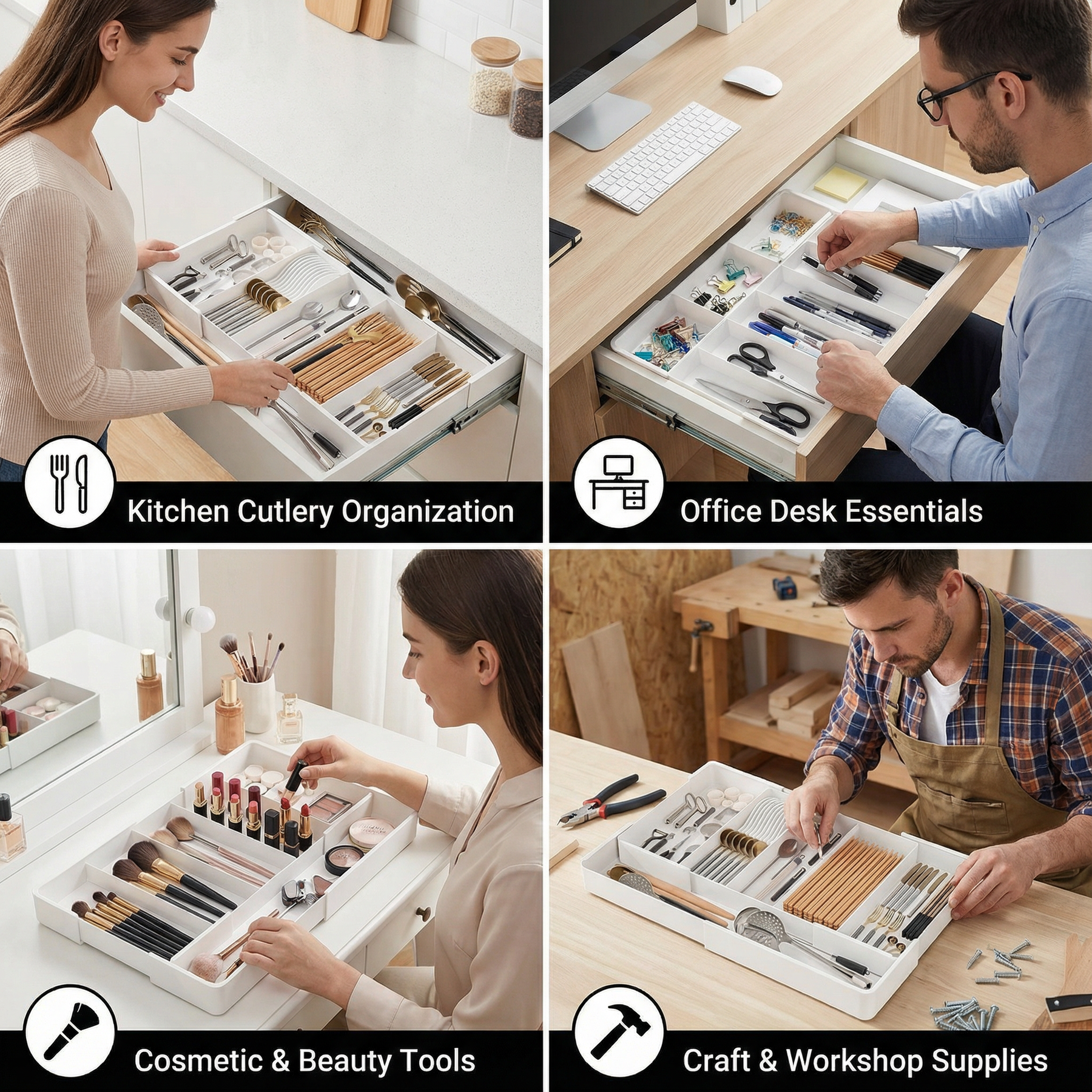 TidyNest – Adjustable Drawer Organizer