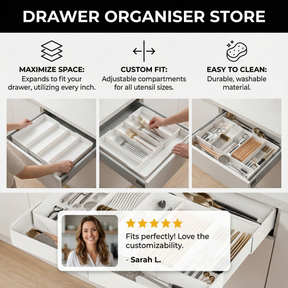 TidyNest – Adjustable Drawer Organizer