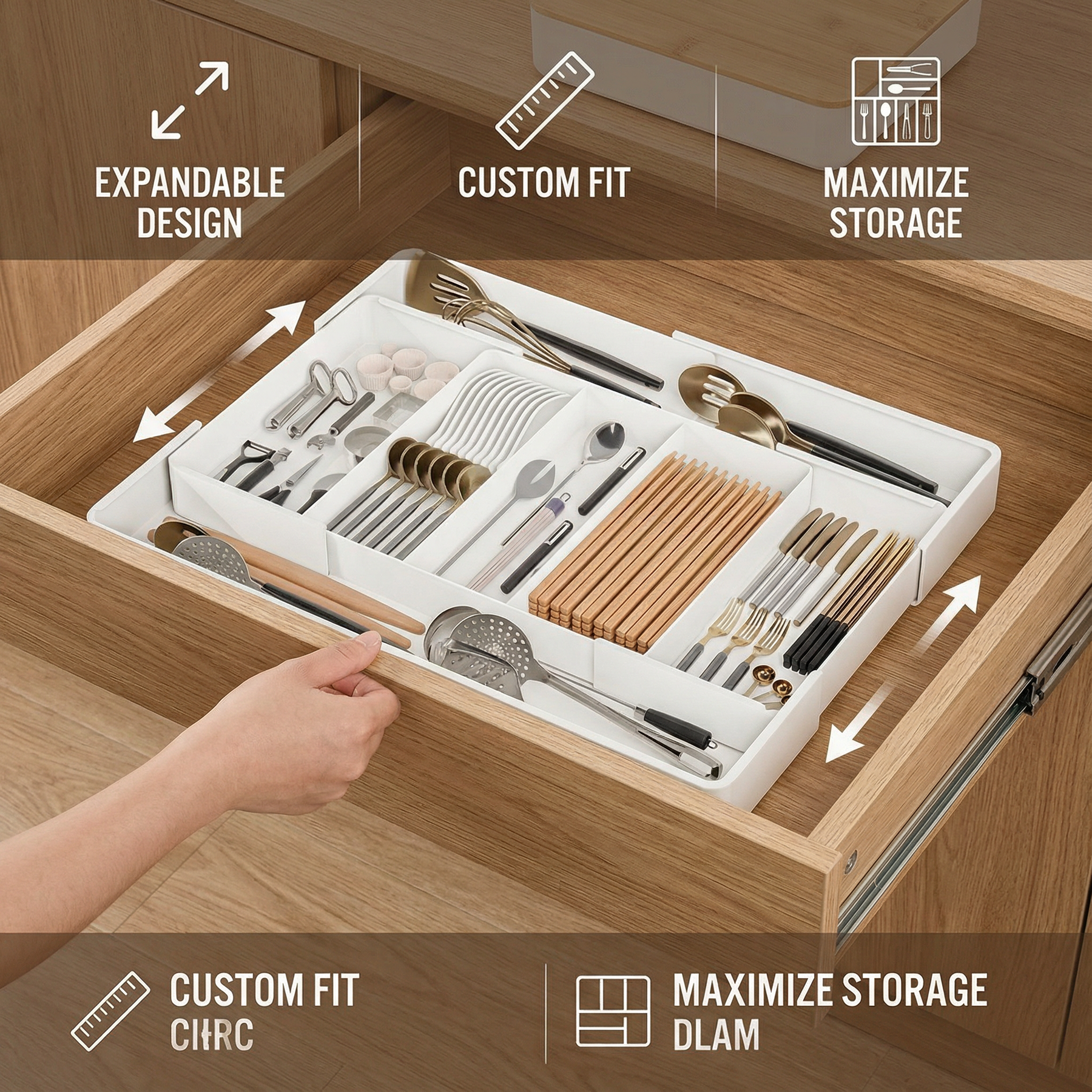 TidyNest – Adjustable Drawer Organizer