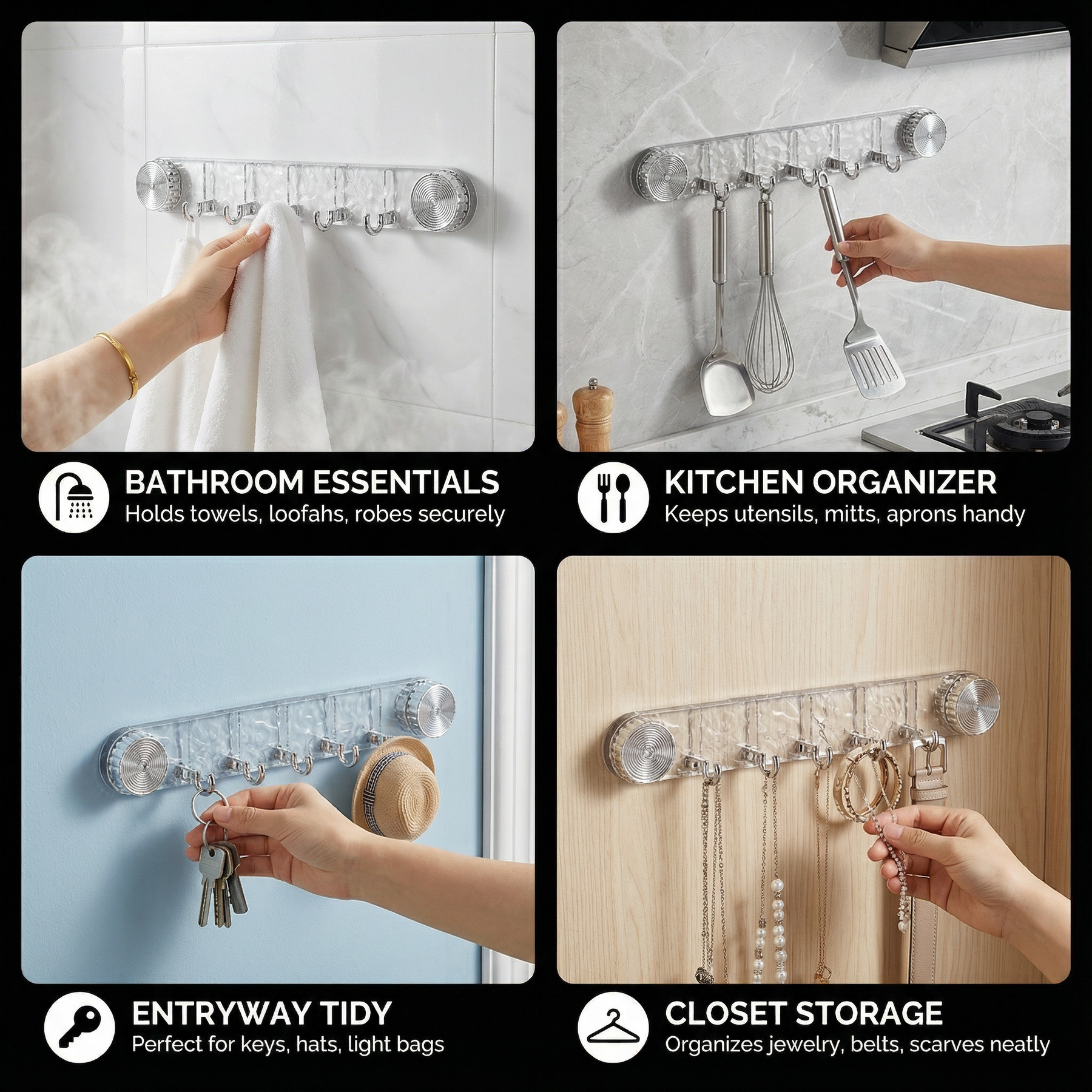 WallSnap Hooks – Reusable Suction Holders