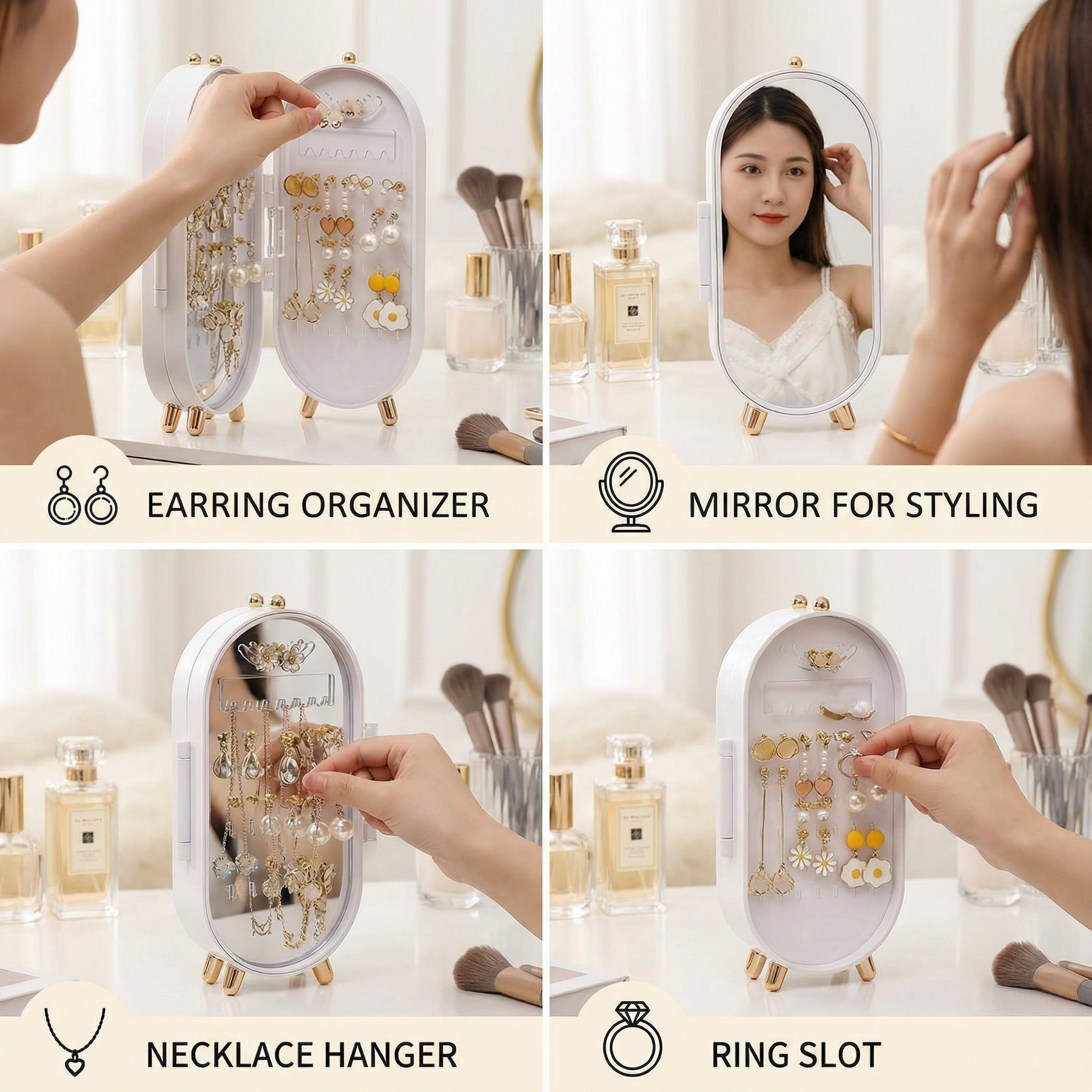 DivaDock – Elegant Mirror Jewelry Organizer