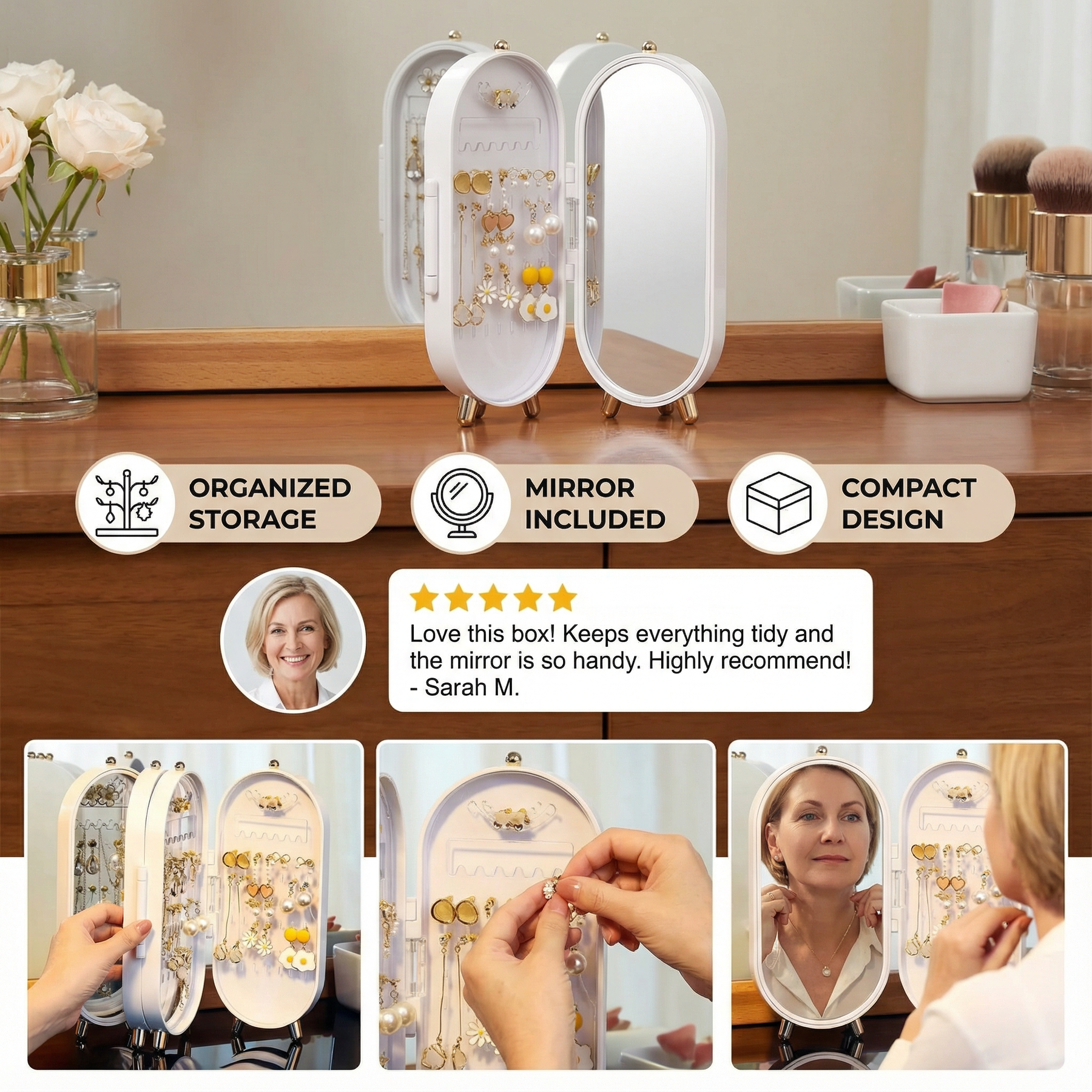 DivaDock – Elegant Mirror Jewelry Organizer