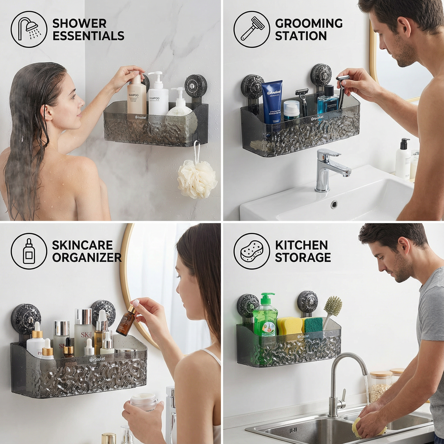 FixFree BathRack – No Drill Storage Shelf