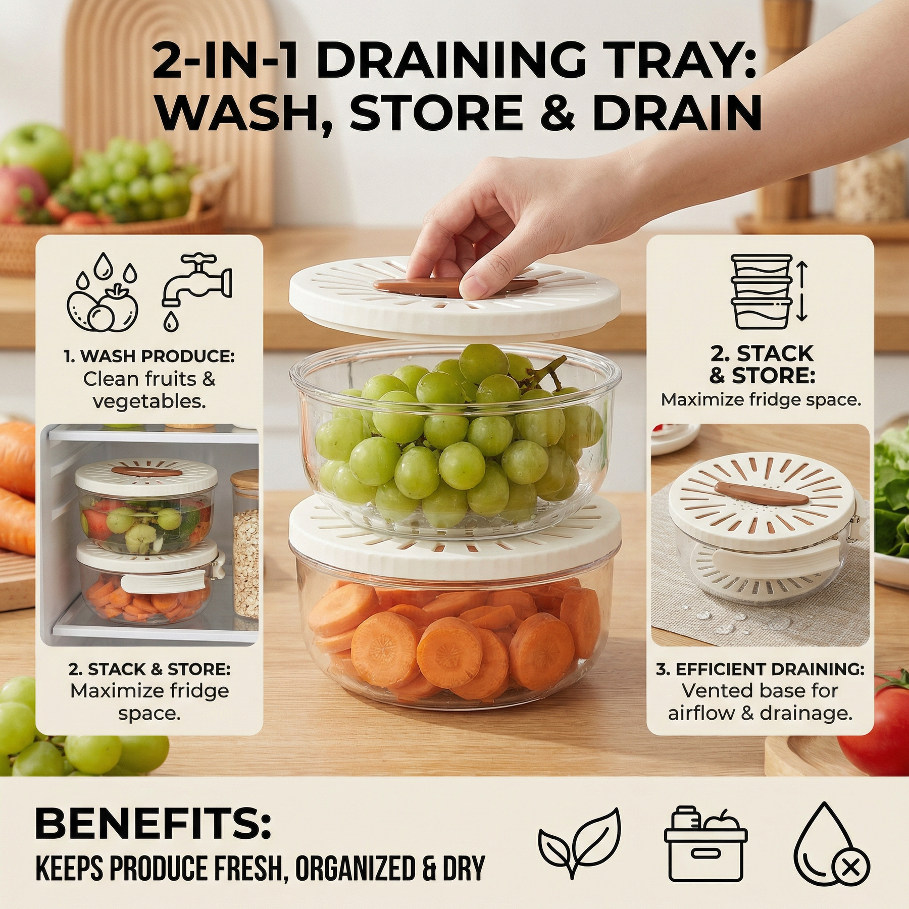 AquaDry Duo – Smart Sink Draining Tray