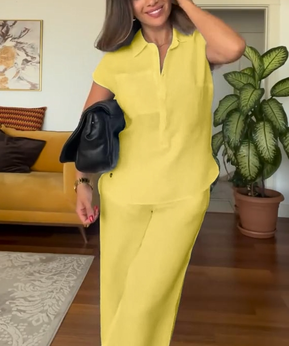 BreezeEase – Relaxed Wide Leg Lounge Set